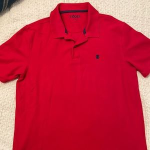 Mens Izod Brand Deep Red Short Sleeve Polo Shirt Size L